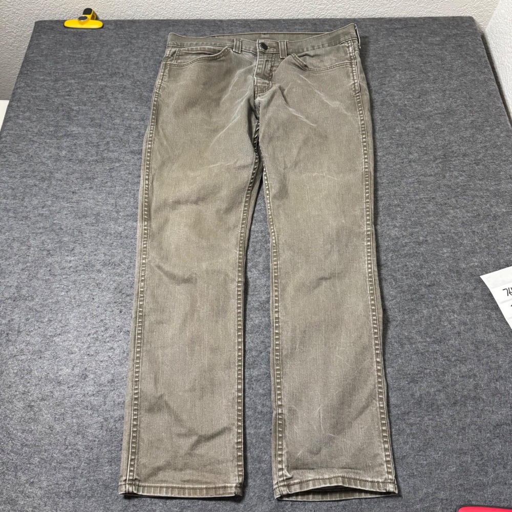 Levis 511 Slim Fit Jeans Mens 34x30 (33x28) Olive Green Stretch Denim Pants